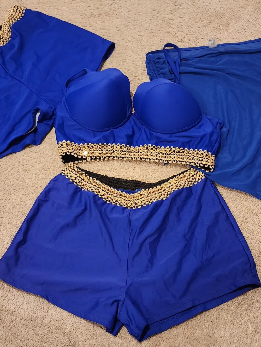 Royal Blue Scalop Two-Piece Set
